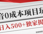 短视频变现套路剖析,抖音0成本赚钱项目玩法,日入500+独家揭秘(共2节视频)-甬战资源库