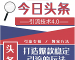 今日头条引流技术4.0,微头条实战细节,微头条引流核心技巧分析,快速发布引流玩法-甬战资源库