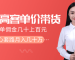 抖音高单价带货项目,一单佣金几十上百元,核心套路月入几十万(共3节)-甬战资源库