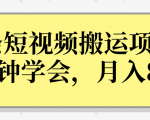 操作性非常强的头条号短视频搬运项目,3分钟学会,轻松月入8000+-甬战资源库