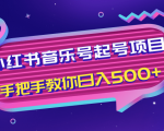 小红书音乐号起号项目，批量操作自行引流变现，手把手教你日入500+-甬战资源库