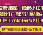 狼叔小红书爆款推广引流训练课6.0,手把手带你玩转小红书-甬战资源库