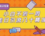 清和行记引流训练营：小白不到一周便能日引流几十精准粉-甬战资源库