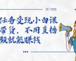 全民任务变现小白课,不用带货,不用直播,拍视频就能赚钱-甬战资源库