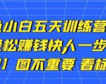 卓让闲鱼小白五天训练营,每天一小时,轻松赚钱快人一步-甬战资源库