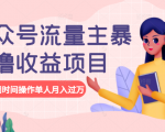 公众号流量主暴利撸收益项目,空闲时间操作单人月入过万-甬战资源库