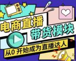 大鹏·电商直播带货课，系统学习直播带货各环节技巧和套路-甬战资源库