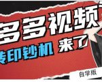 拼多多视频搬砖印钞机玩法，2021年最后一个短视频红利项目-甬战资源库