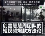 创壹慧慧周短视频爆款方法论,让你快速入门、少走弯路、节省试错成本-甬战资源库