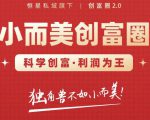 肖厂长创富圈2.0之【小而美创富圈】,108招科学创富底层逻辑,让你少采坑涨利润-甬战资源库