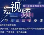 吴Sir·短视频带货底层实操课，教你如何选爆品、了解获短视频流量密码，正确起号-甬战资源库