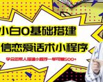 新手0基础搭建微信恋爱话术小程序,一单赚几百【视频教程+小程序源码】-甬战资源库