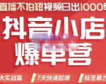 推易电商·2022年抖音小店爆单营,不直播、不拍短视频、日出1000单,暴力玩法-甬战资源库