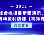 新人实操虚拟项目步骤演示，0基础打造自动盈利店铺【视频课程】-甬战资源库
