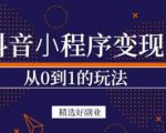 商梦网校-抖音小程序一个能日入300+的副业项目,变现、起号、素材、剪辑-甬战资源库
