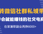 玩转微信社群私域带货,学会就能赚钱的社交电商,在家兼职副业再挣8000+-甬战资源库