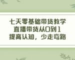 七天零基础带货教学，直播带货从0到1，提高认知，少走弯路-甬战资源库
