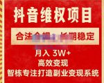 新版抖音维权项目每单利润1000+,合法合规,长期稳定,月入3W+价值1999元-甬战资源库