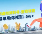 小红书虚拟资料号-变现项目:单号单月纯利润1-5w+实操玩法分享-甬战资源库