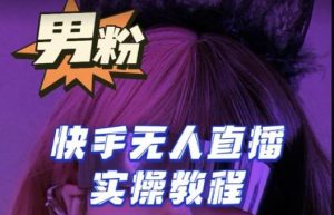 【男粉落地项目】零基础玩转男粉快手无人直播月入3w+，2023快手无人直播实操教程-甬战资源库