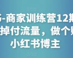 小红书-商家训练营12期：让商家丢掉付流量，做个赚钱的小红书博主-甬战资源库
