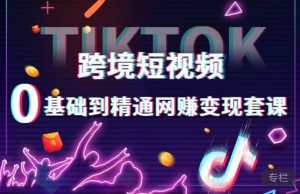 跨境短视频TIKTOK 0基础到精通网赚变现套课,跨境短视频独立站带货变现技巧-甬战资源库