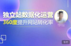 独立站数据化运营,360度提升网站转化率,亿级独立站大卖,带你用数据说话,提升转化率超过4%-甬战资源库