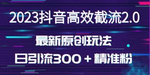 日引300＋创业粉，独家抖音高效截流2.0玩法（价值1280）-甬战资源库
