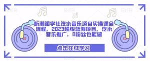 听潮阁学社汽水音乐项目实操课全流程，2023超级蓝海项目，汽水音乐推广，0粉丝也能做-甬战资源库