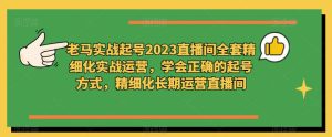 老马实战起号2023直播间全套精细化实战运营，学会正确的起号方式，精细化长期运营直播间-甬战资源库