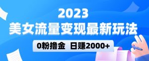 2023美女流量变现最新玩法，0粉撸金，日赚2000+，实测日引流300+-甬战资源库