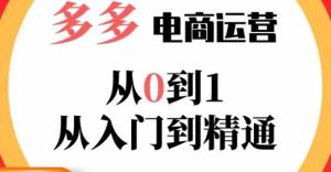 嗝姐小乔·23年系列课:多多运营从0到1，​掌握电商运营技巧，学会合理运营链接，活动、推广等流程-甬战资源库