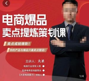 大圣·电商标品爆款卖点策划课,标品卖点成就爆款,可落地卖点提炼课-甬战资源库