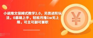 小说推文保姆式教学2.0，另类进阶玩法，0基础上手，轻松月撸1w无上限，可主可副可兼职-甬战资源库