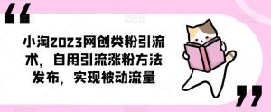 ​小淘2023网创类粉引流术，自用引流涨粉方法发布，实现被动流量-甬战资源库