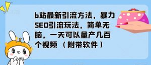 b站最新引流方法，暴力SEO引流玩法，简单无脑，一天可以量产几百个视频（附带软件）-甬战资源库