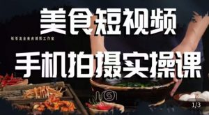 烁石·美食视频手机拍摄实操课,美食摄影理论、手机拍摄相关设置、剪辑调色、布光原理等内容-甬战资源库