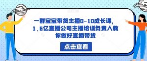 一群宝宝带货主播0-10成长课,1.6亿直播公司主播培训负责人教你做好直播带货-甬战资源库