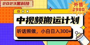 外面卖2980元2023黑科技操作中视频撸收益，听话照做小白日入300+-甬战资源库
