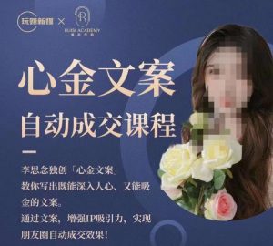 心金文案自动成交课程，教你写出既能深入人心又能吸金的文案，实现朋友圈自动成交效果-甬战资源库