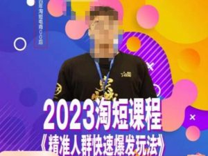 文涛·2023淘短精准人群快速爆发玩法,快速高效自创视频及全店运营思维-甬战资源库