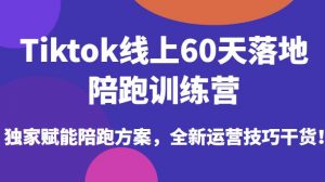 Tiktok线上60天落地陪跑训练营,独家赋能陪跑方案,全新运营技巧干货-甬战资源库