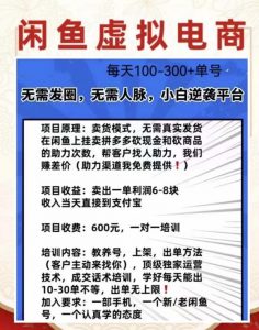 外边收费600多的闲鱼新玩法虚似电商之拼多多助力项目,单号100-300元-甬战资源库