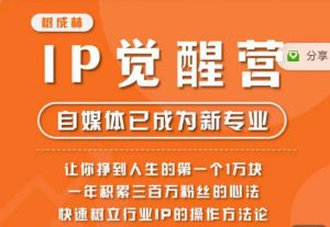 树成林·IP觉醒营，快速树立行业IP的操作方法论，让你赚到人生的第一个1万块（更新）-甬战资源库