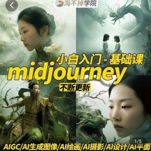 淘不掉学院·midjourney小白入门基础,AI摄影+AI设计+AI绘画-AIGC作图-甬战资源库