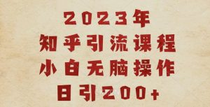 2023知乎引流课程，小白无脑操作日引200+【揭秘】-甬战资源库