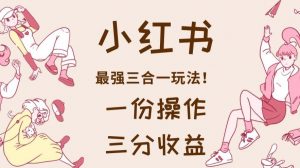 小红书最强三合一玩法，一份操作获得三份收益！【揭秘】-甬战资源库