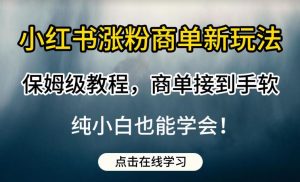 小红书涨粉商单新玩法,保姆级教程,商单接到手软,纯小白也能学会【揭秘】-甬战资源库