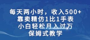 两小时，收入500+，靠卖精仿1比1手表，小白轻松月入过万！保姆式教学-甬战资源库