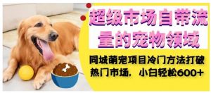 超级市场自带流量的宠物领域，同城萌宠项目冷门方法打破热门市场，小白轻松600+-甬战资源库